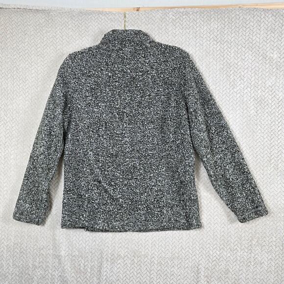 Disney Jacket Womens M Black and White Sherpa Fleece Full Zip Mickey Globe Patch - Picture 2 of 12